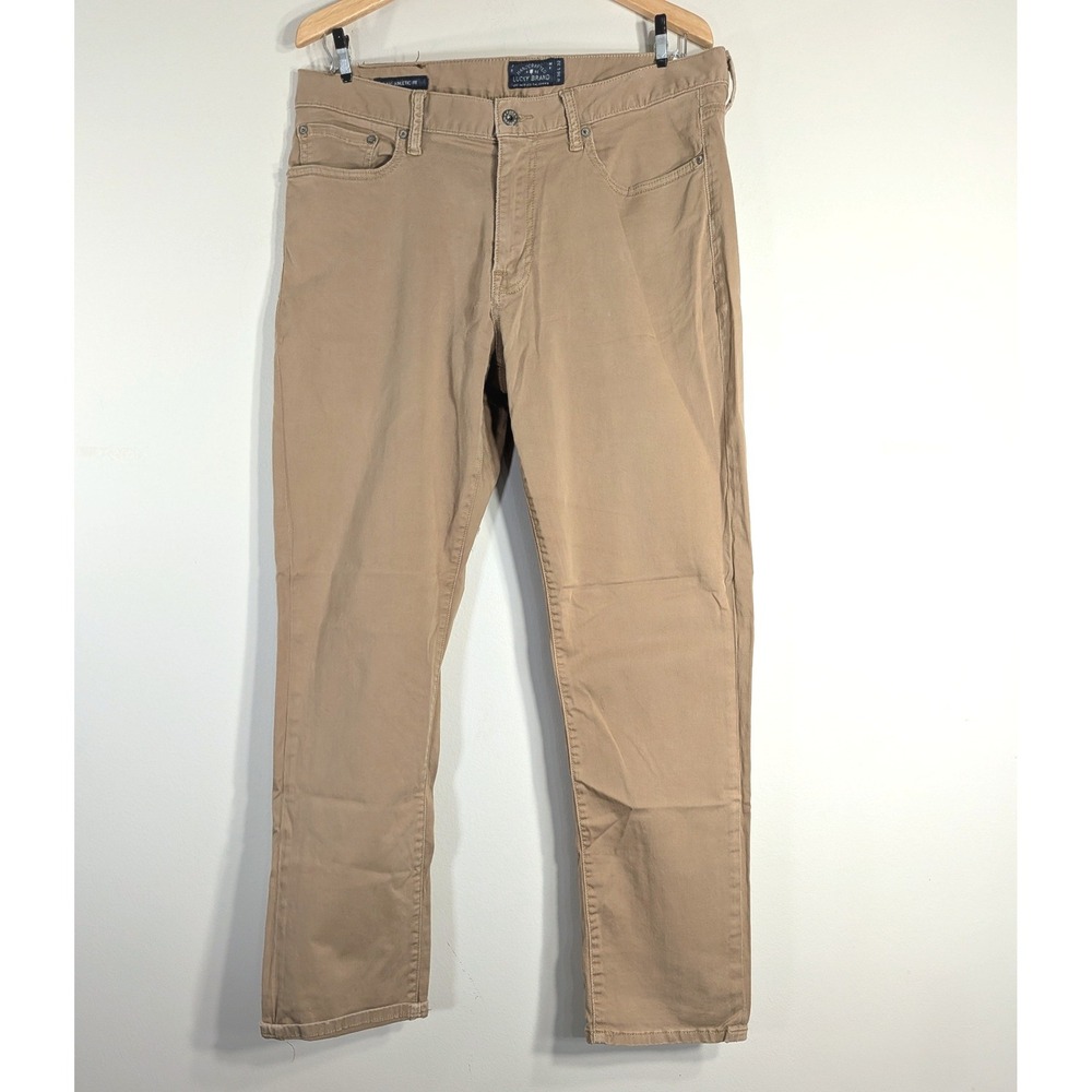 Lucky Brand Tan Pants; 410 Athletic Fit Chino Trousers 36x32